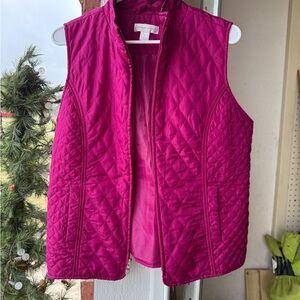 Christopher & Banks Fuchsia Quilted Vest